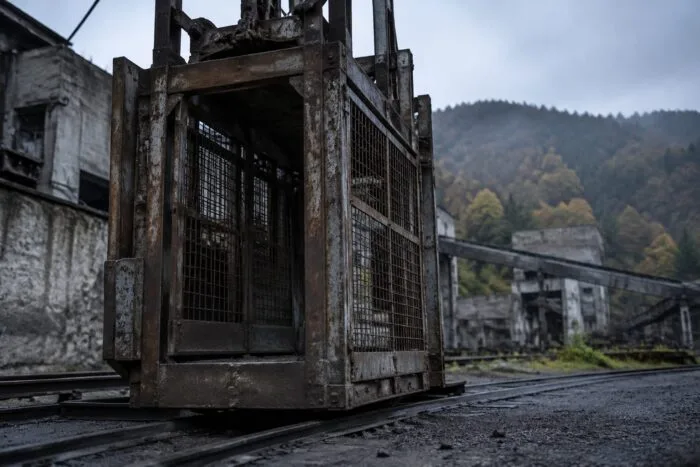 Colivie de extracție metalică într-o exploatare minieră din Hunedoara